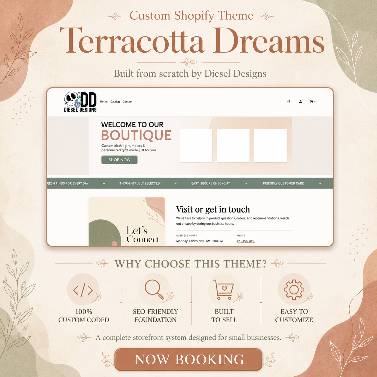 Terracotta Dreams custom shopify theme by Diesel Designs